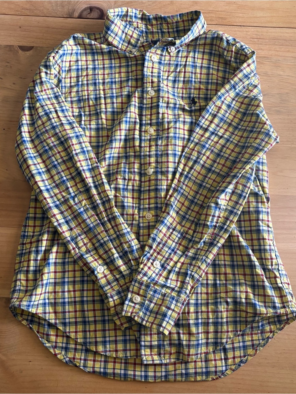 Boys  Plaid Button-Down Shirt - Yellow Multi